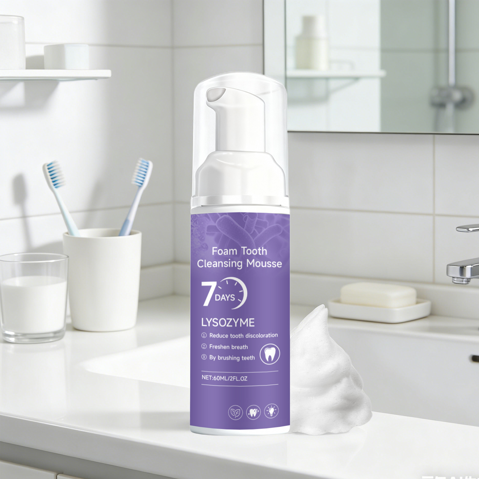 Teeth Whitening Foam Toothpaste - Teeth Cleansing Mousse Toothpaste Teeth Whitening