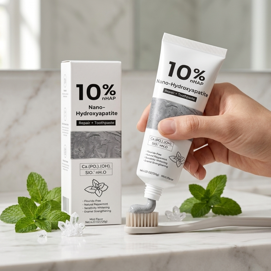 Teeth Whitening Gum - Nano-Hydroxyapatite Toothpaste Remove Stubborn Stains Brighten