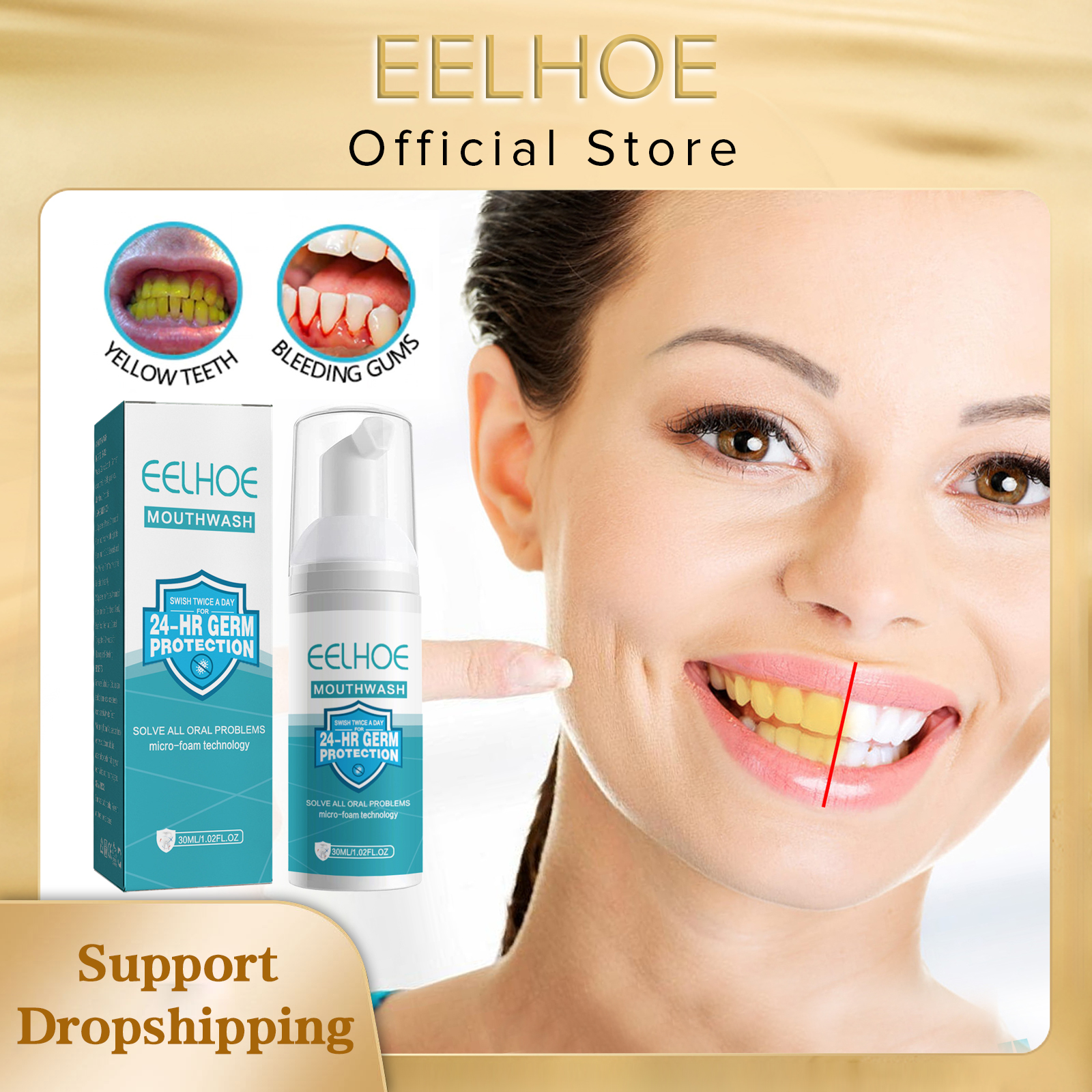 Teeth Whitening Foam Toothpaste - EELHOE Tooth Whitening Cleaning Mousse Teeth