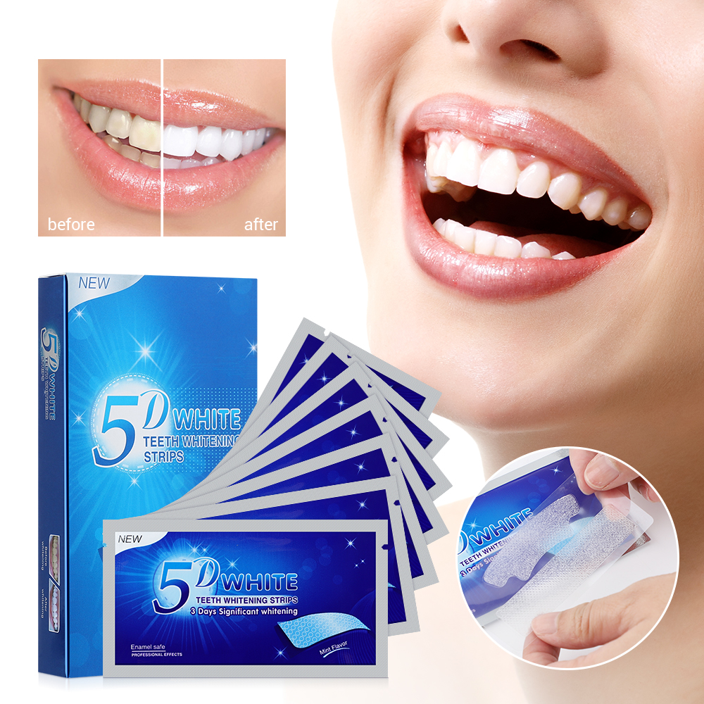 Teeth Whitening Yellow Teeth - 5D Teeth Whitening Strips Remove Yellow