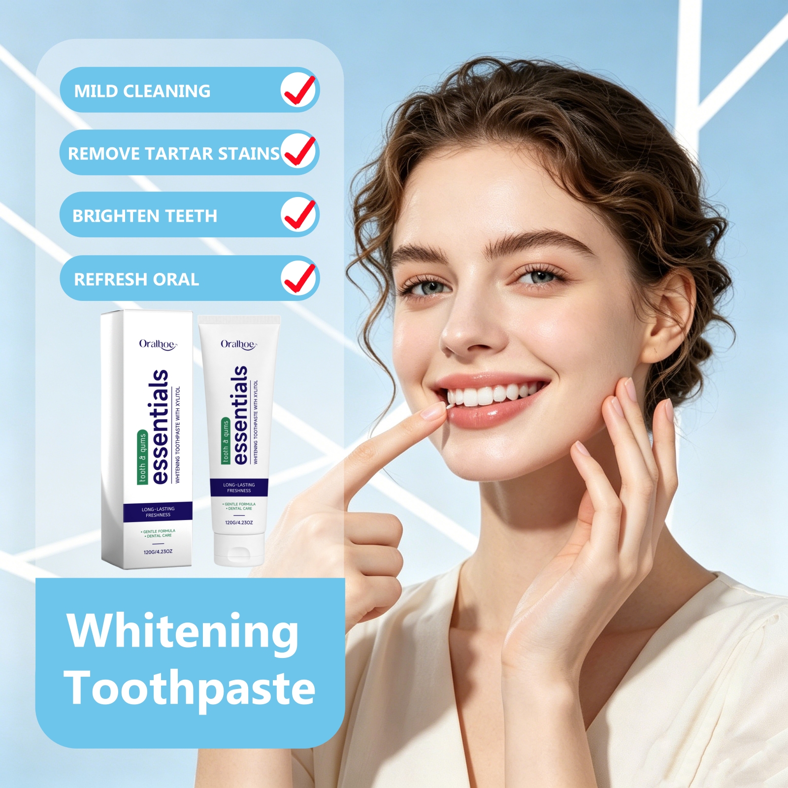 Teeth Whitening Xylitol - Brightening Whitening Toothpaste Mild Formula With