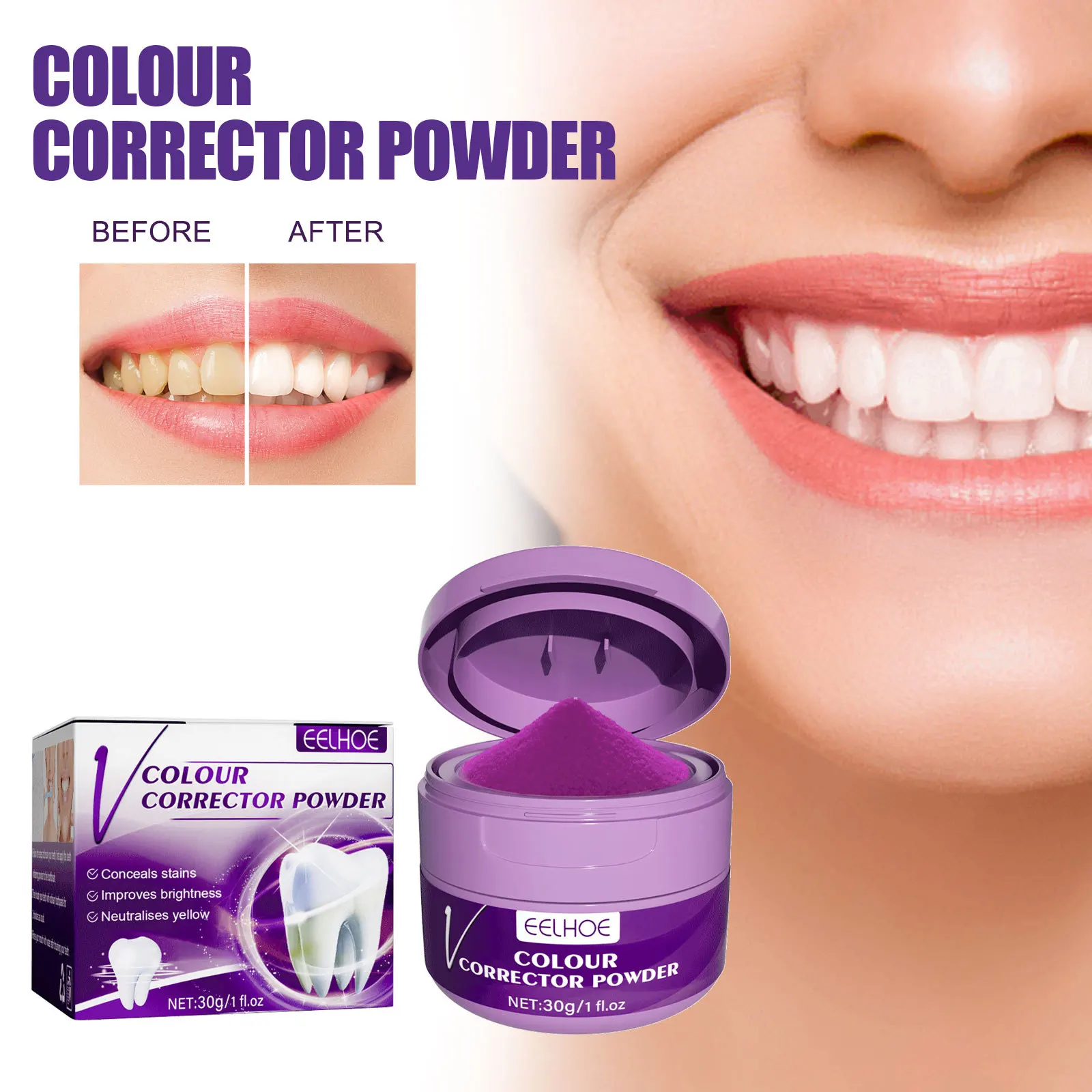 Teeth Whitening Yellow Teeth - Tooth Whitening Powder Teeth Colour Corrector