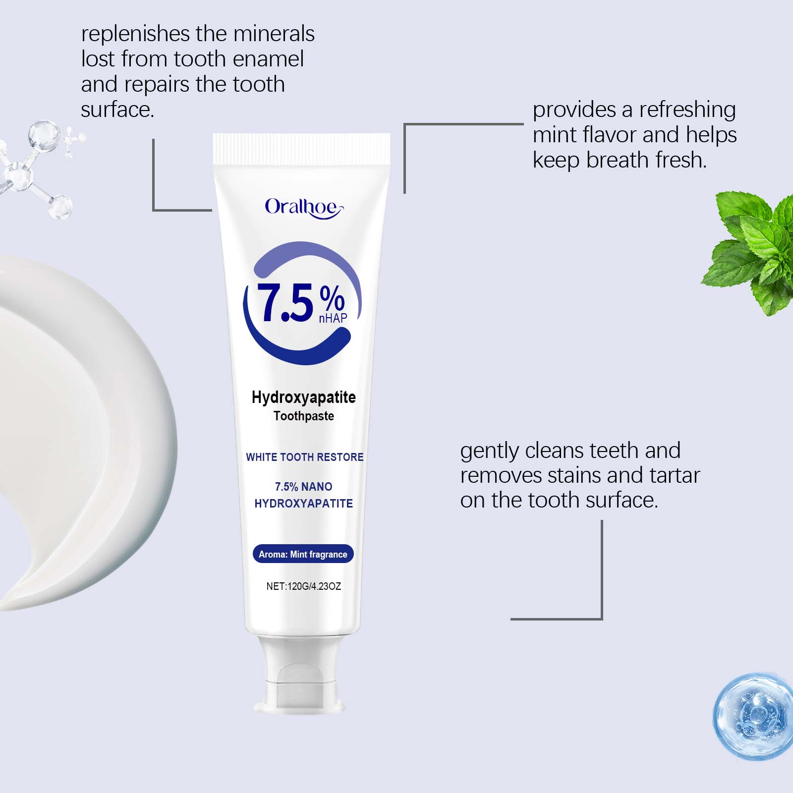 Oral Care Toothpaste Gentle Mi - Teeth Whitening Foam Toothpaste ulasan dan harga
