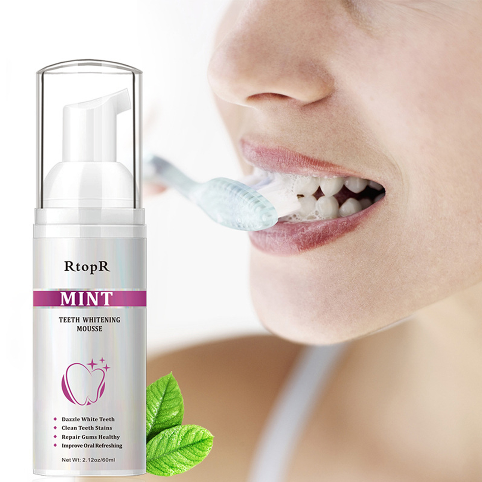 Teeth Whitening Mousse Mint Fo - Teeth Whitening Foam Toothpaste ulasan dan harga