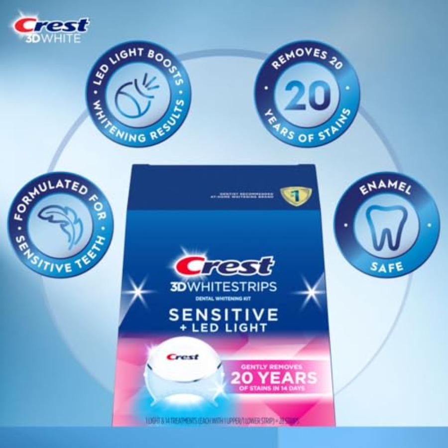 Crest 3D Whitestrips Sensitive - Teeth Whitening Treatment ulasan dan harga