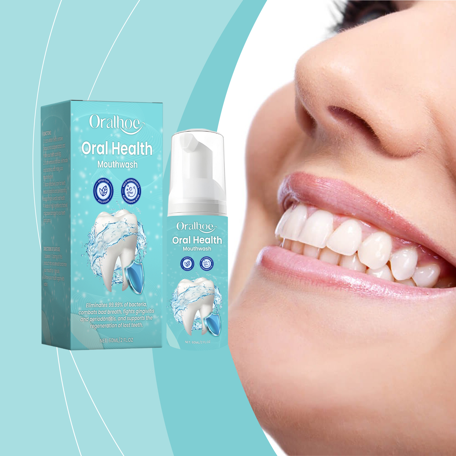Oralhoe 60ml Teeth Cleaning Mo - Teeth Whitening Foam Toothpaste ulasan dan harga