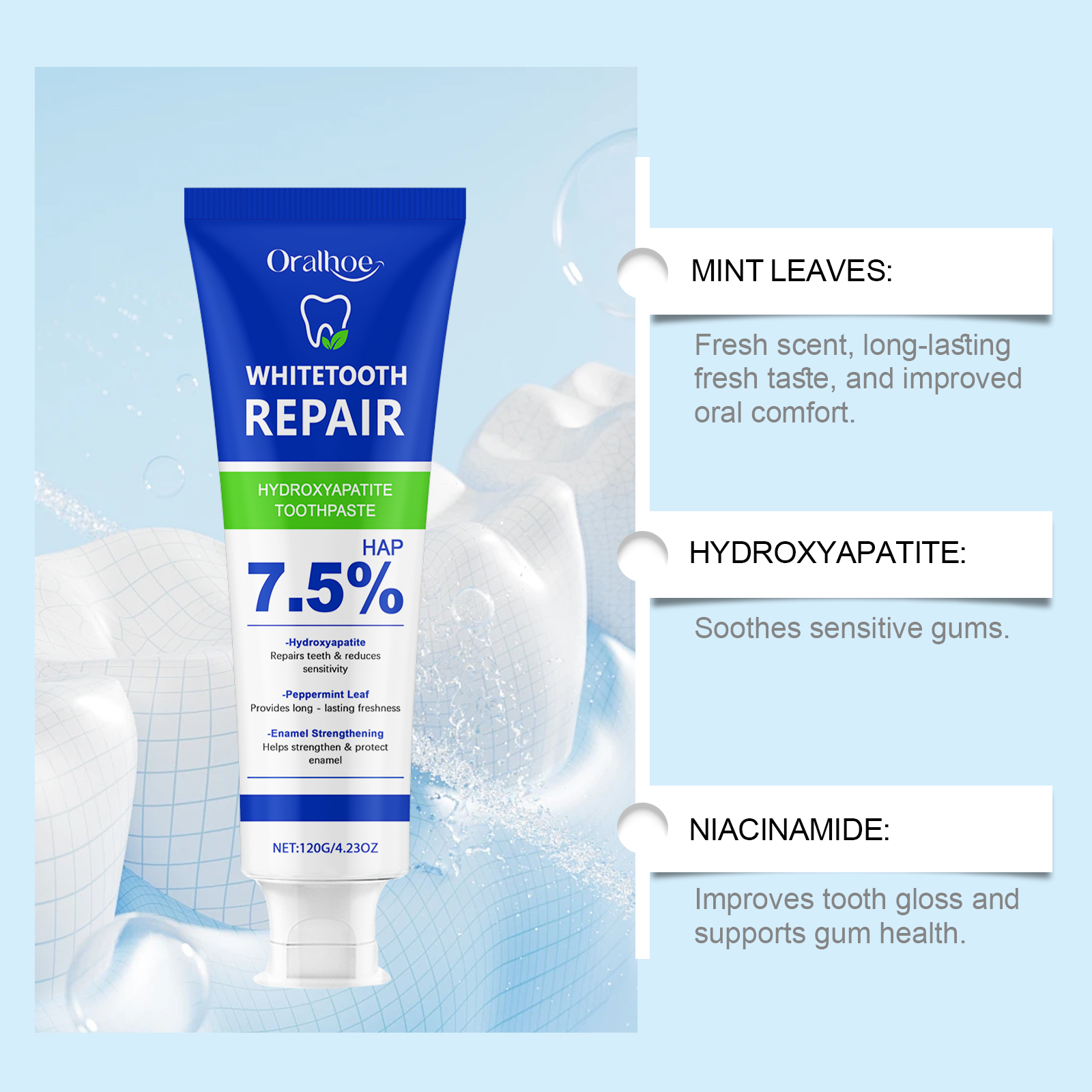 Oralhoe Nicotinamide Whitening - Teeth Whitening Treatment ulasan dan harga