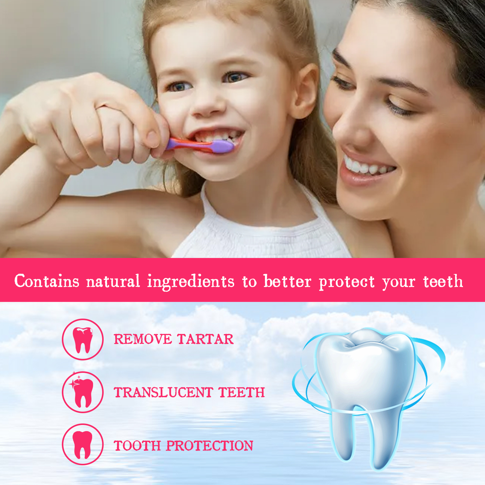 Strawberry-Flavored Kids' Foam - Teeth Whitening Foam Toothpaste ulasan dan harga