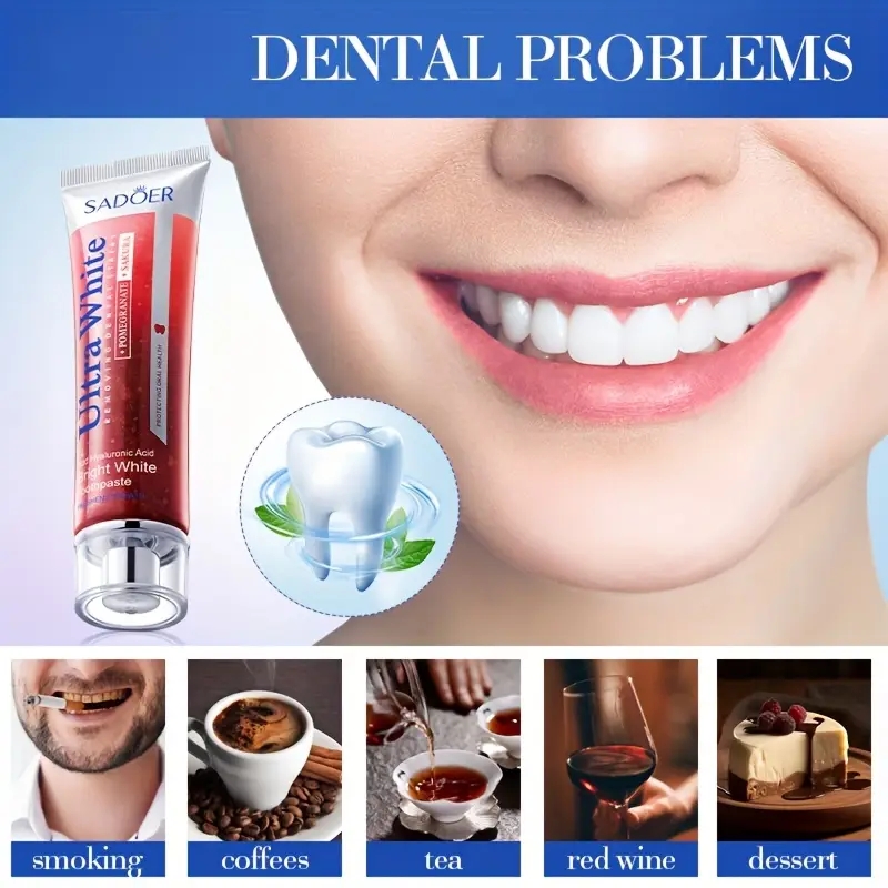 100g Sakura Red Pomegranate To - Teeth Whitening Foam Toothpaste ulasan dan harga