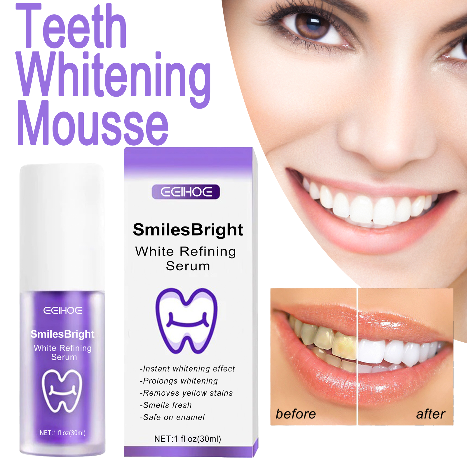 EELHOE Smiles Bright White Ref - Teeth Whitening Xylitol ulasan dan harga