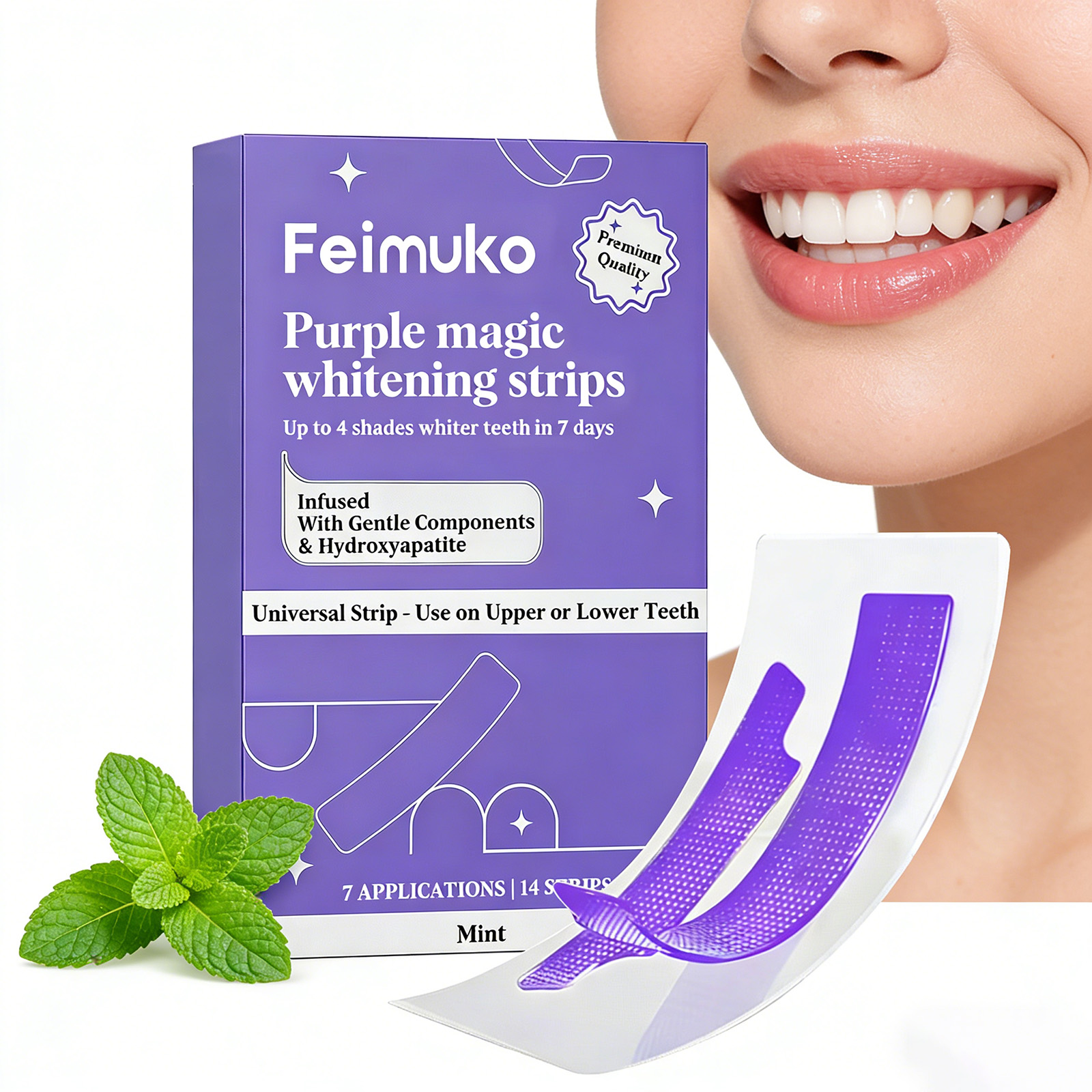 14 Strips Purple Teeth Whiteni - Teeth Whitening Yellow Teeth ulasan dan harga