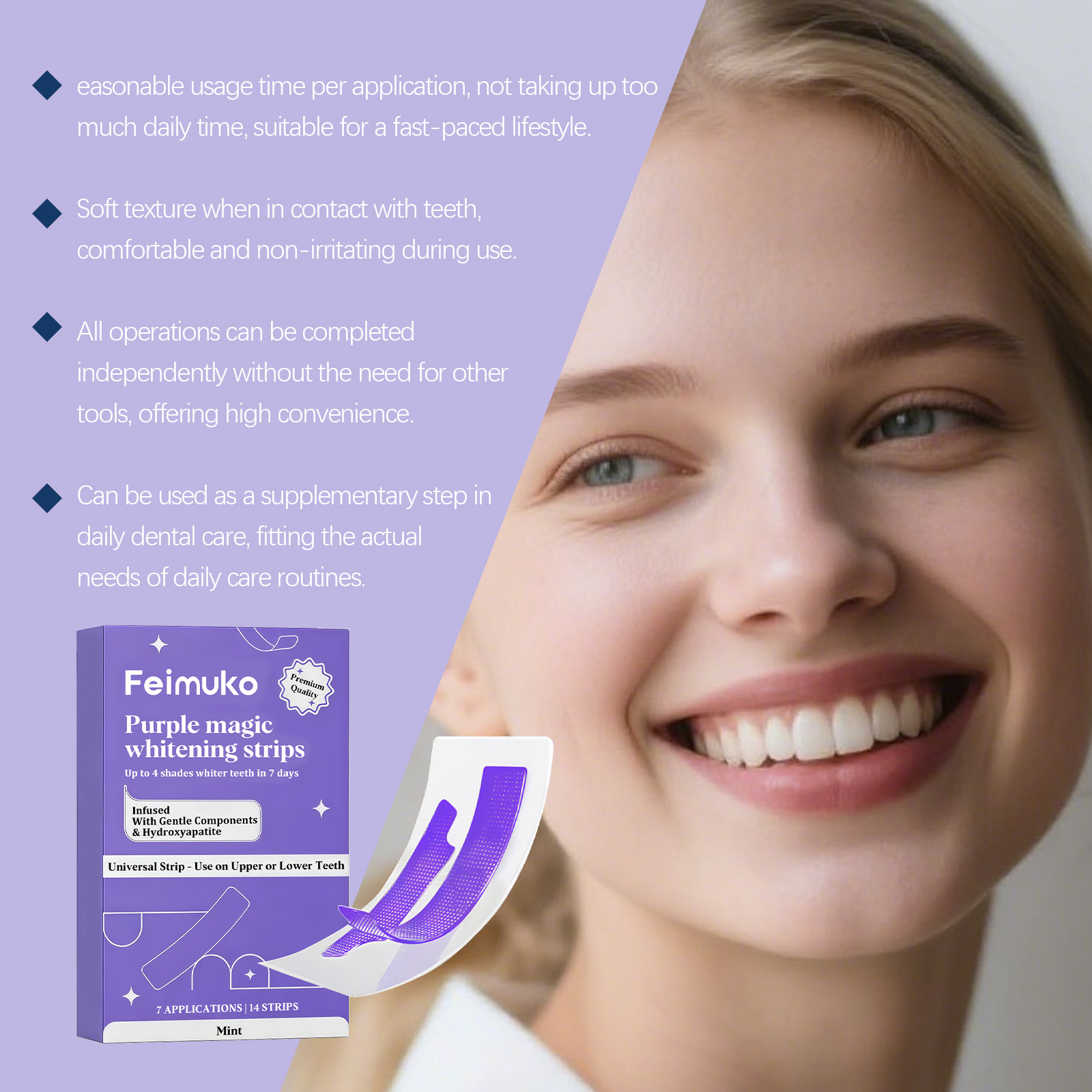 14 Strips Purple Teeth Whiteni - Teeth Whitening Yellow Teeth ulasan dan harga