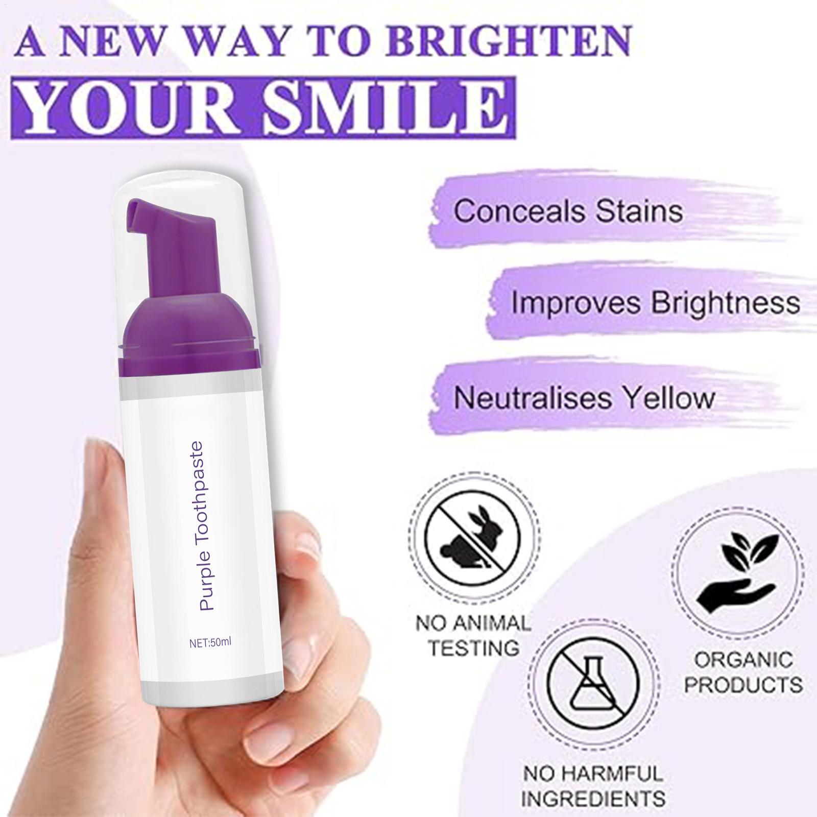 50ml Purple Whitening Toothpas - Teeth Whitening Foam Toothpaste ulasan dan harga