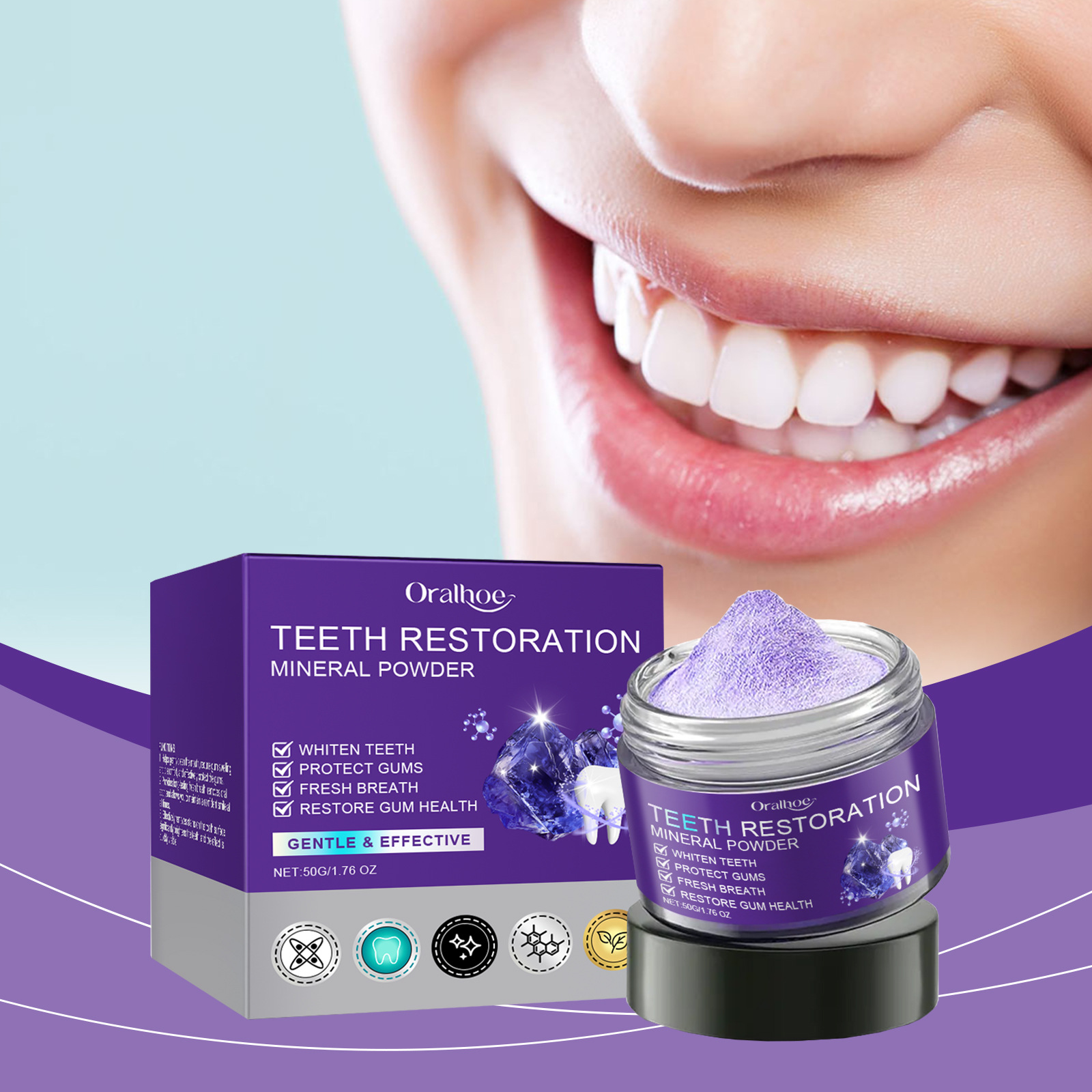 Teeth Restoration Mineral Powd - Teeth Whitening/Bleaching ulasan dan harga