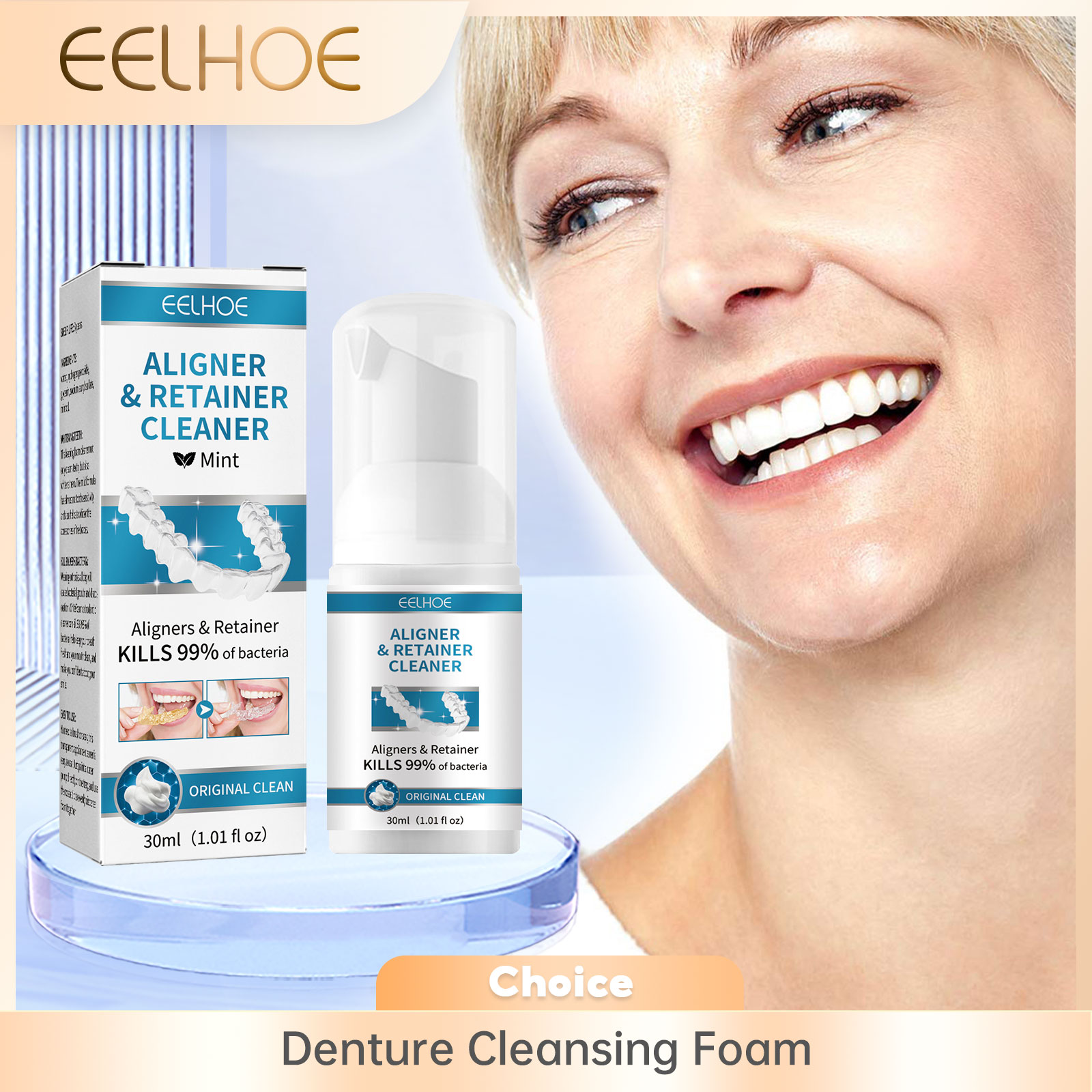 Aligner Denture Cleaner Foam D - Teeth Whitening Gum ulasan dan harga