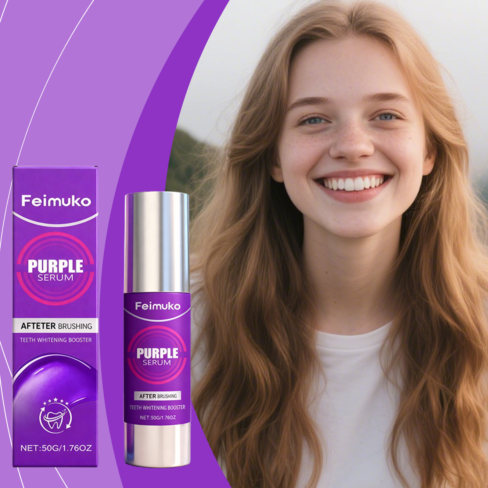 Feimuko Purple Serum Teeth Whi - Teeth Whitening After Care ulasan dan harga