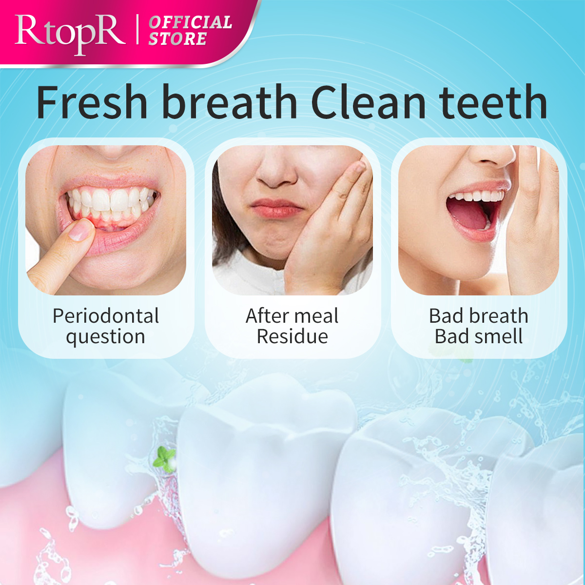 RtopR Mint Whitening Teeth Mou - Teeth Whitening Xylitol ulasan dan harga