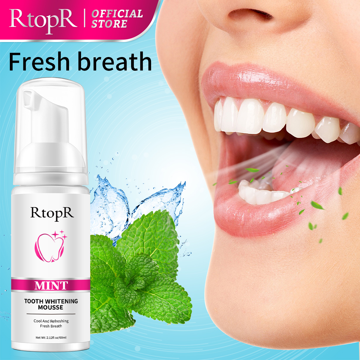RtopR Mint Whitening Teeth Mou - Teeth Whitening Xylitol ulasan dan harga