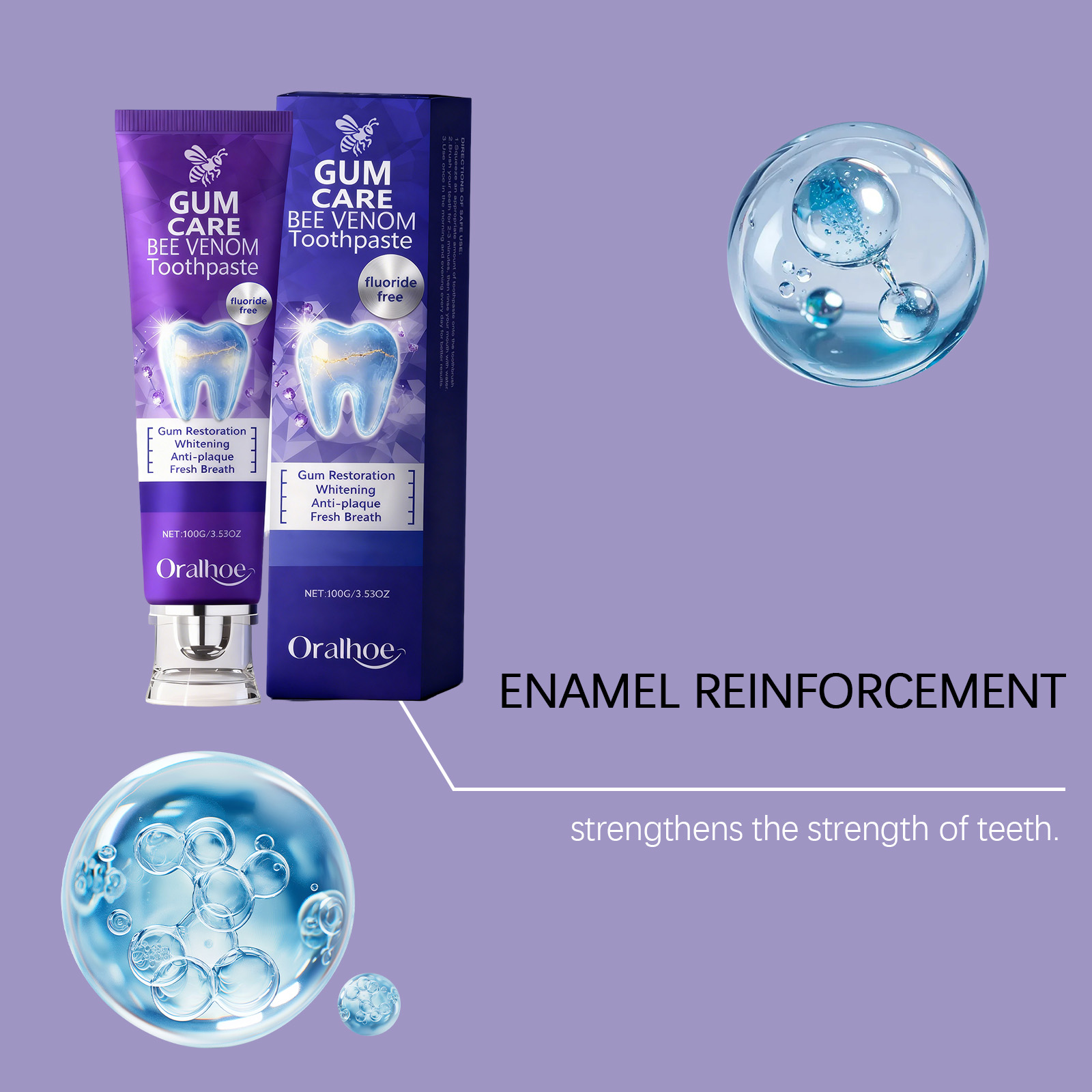 Bee Venom Purple Teeth Whiteni - Teeth Whitening Gum ulasan dan harga