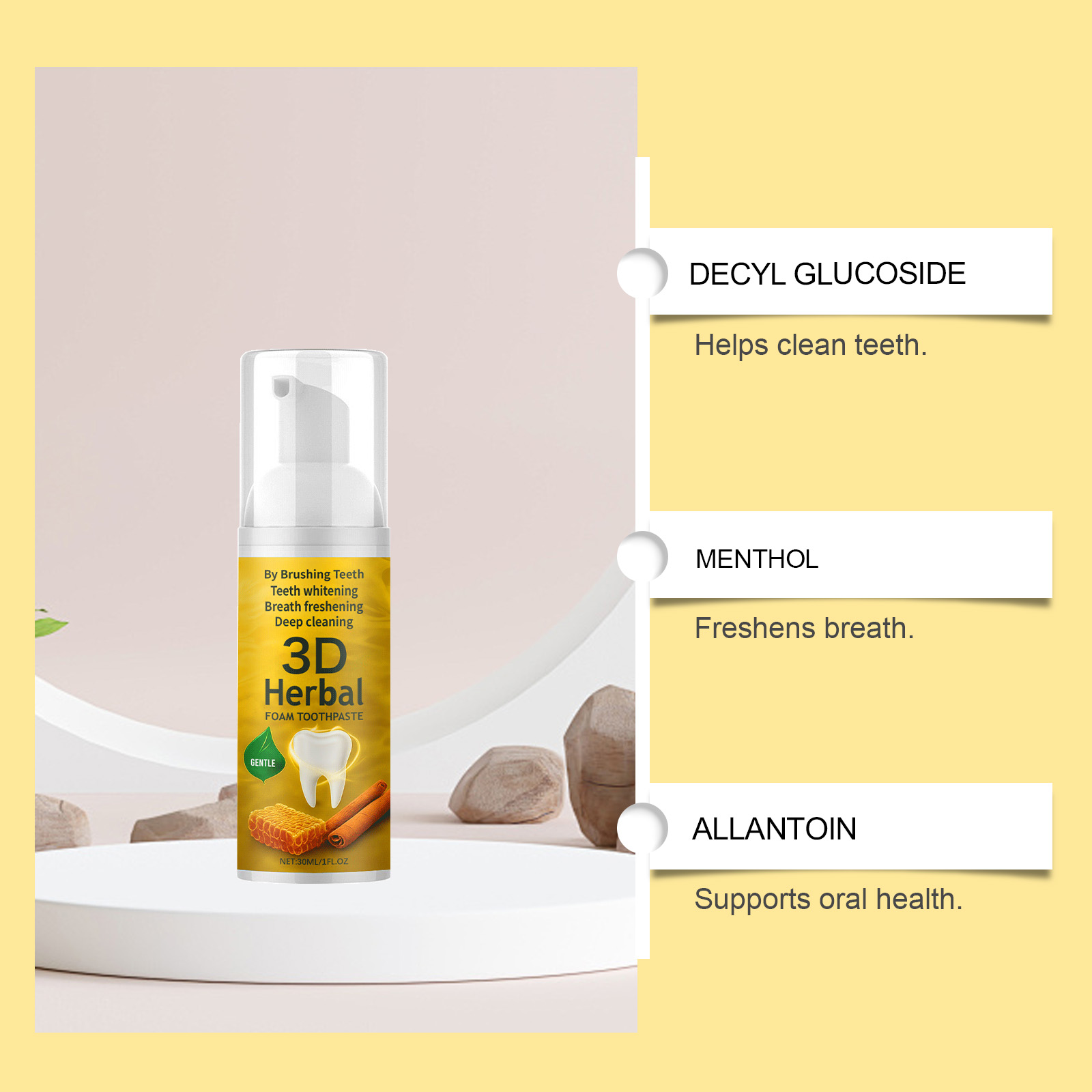 Herbal Toothpaste Organic Fluo - Teeth Whitening Foam Toothpaste ulasan dan harga